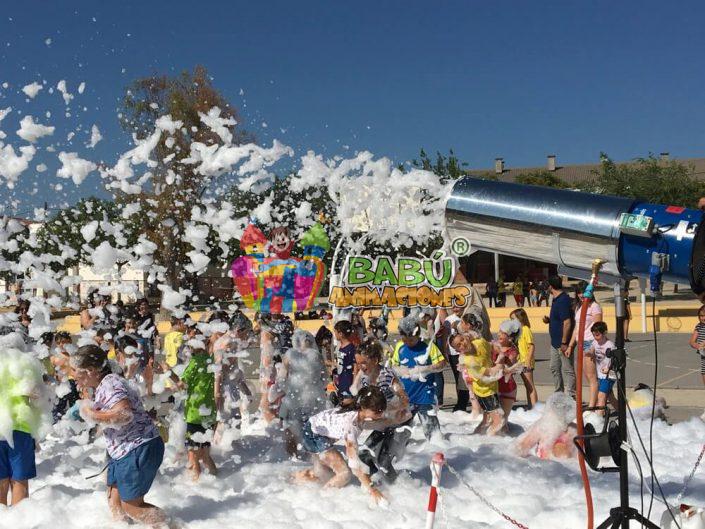 Alquiler del cañón de Espuma. Super fiesta de la espuma con Babu Animaciones